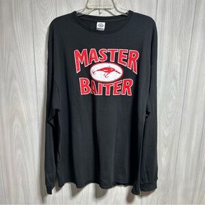 Master Baiter Fishing Lure Black Long Sleeve Shirt Delta Pro Weight Size 2XL